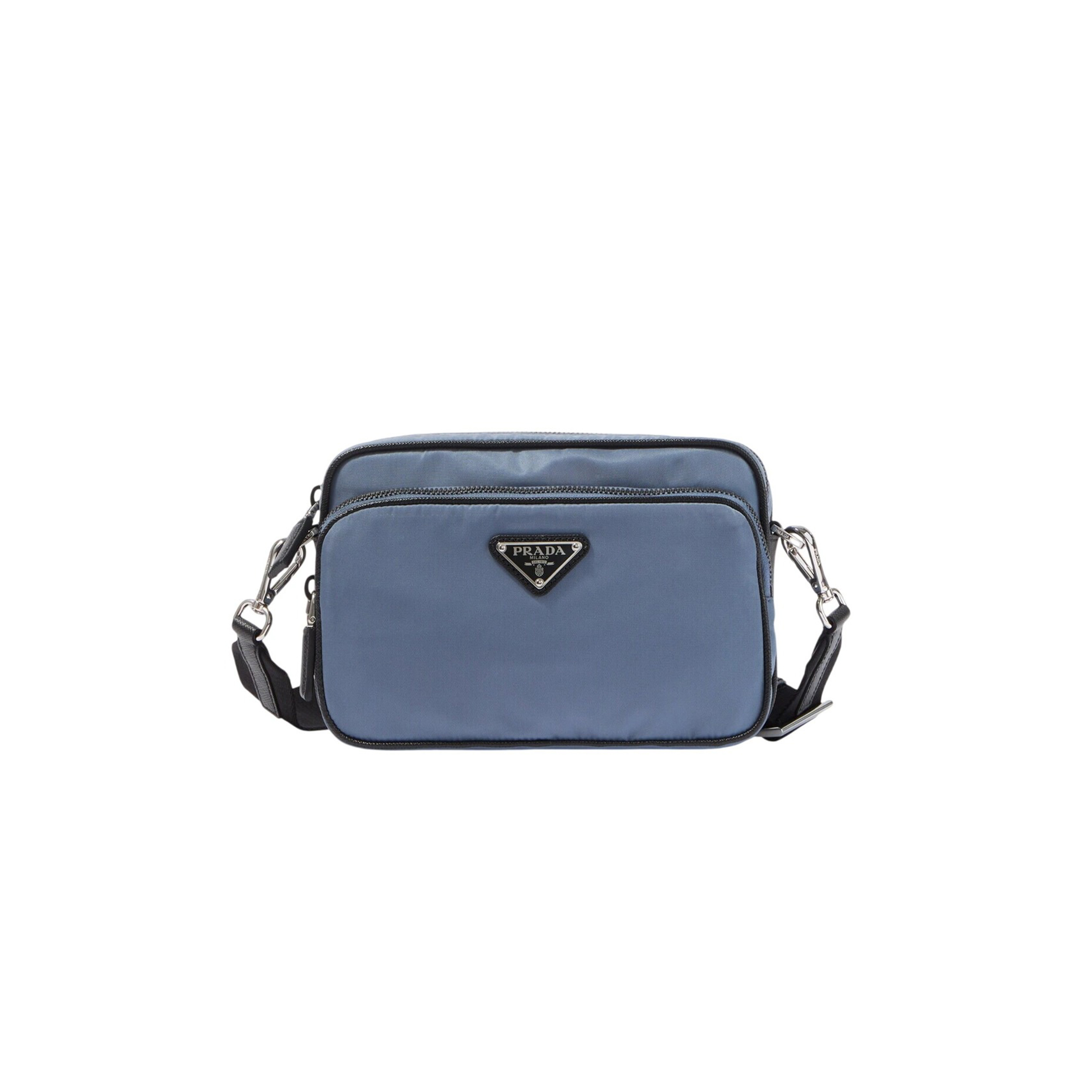 PRADA RE-NYLON LEATHER-TRIMMED SHOULDER BAG 2VH170 (20*13.5*7cm)